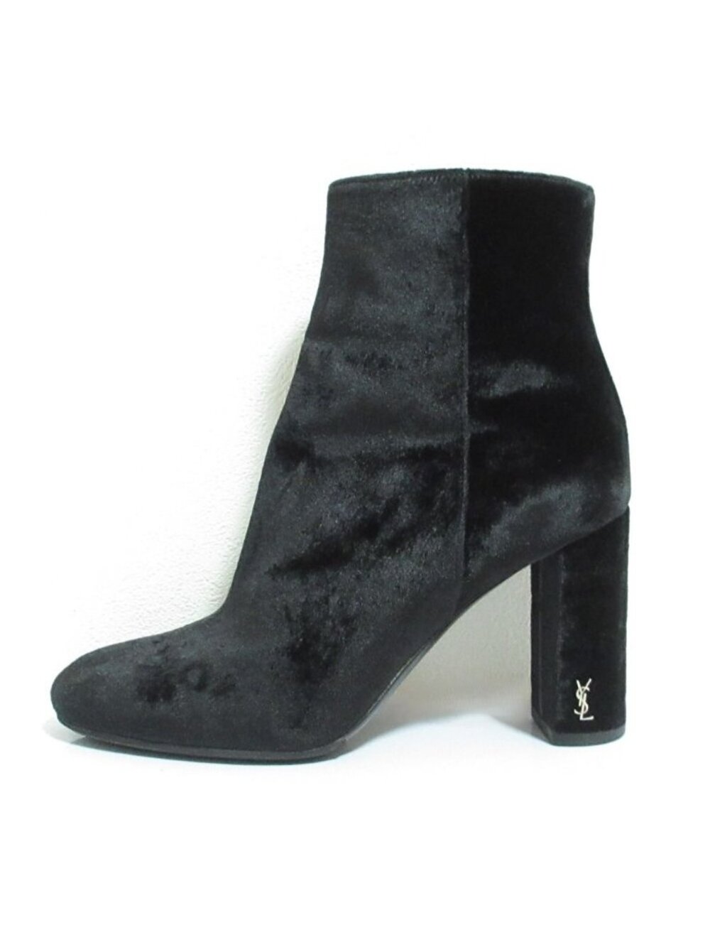 Saint Laurent Paris Velvet Ankle Boots 36.5 Black - Picture 2 of 15